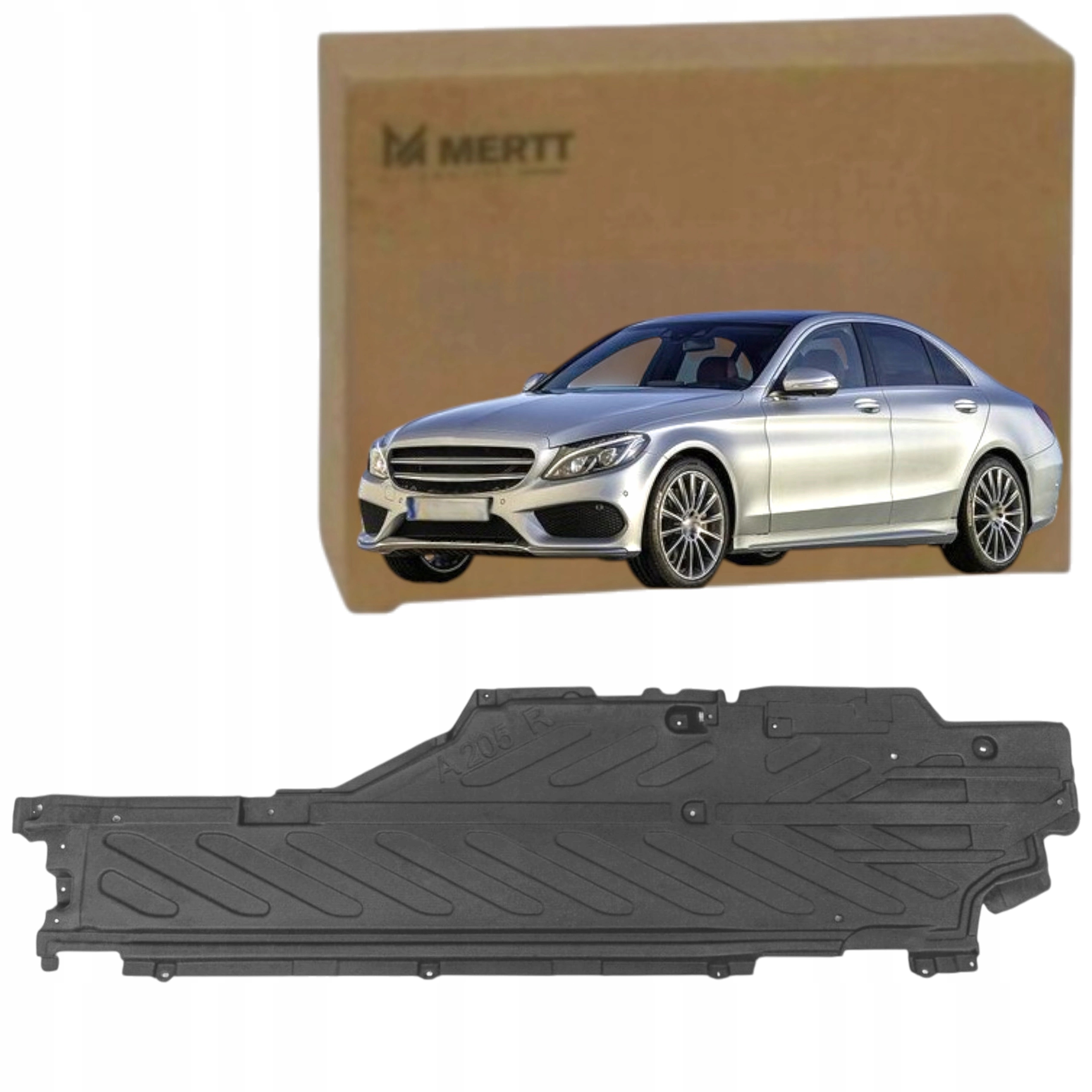 Mercedes C W205 2014-2021 Látková Krytka Podvozku Pravá A2056842000