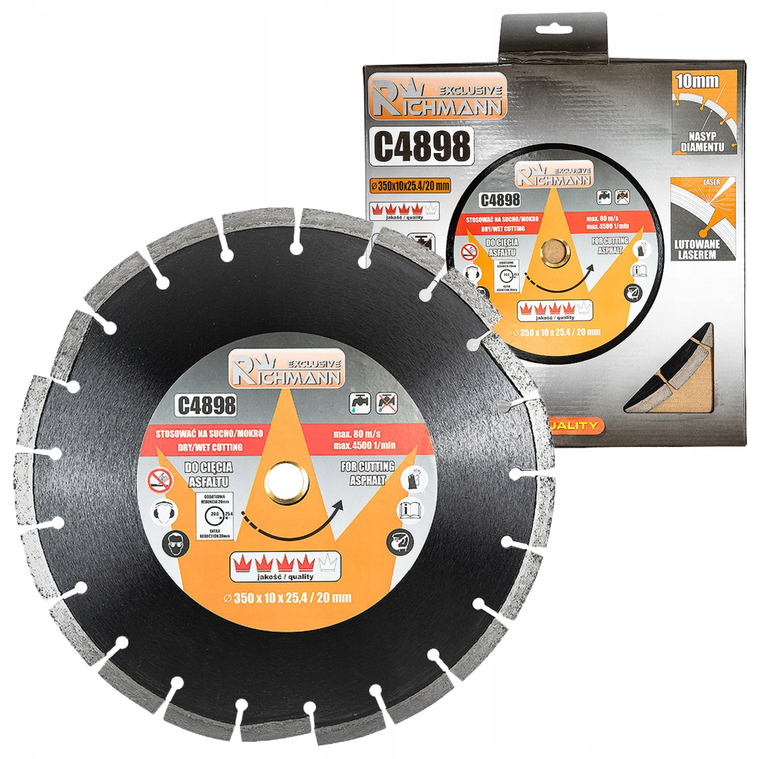 АЛМАЗНЫЙ ДИСК RICHMANN 350 ММ ДЛЯ РЕЗКИ АСФАЛЬТА