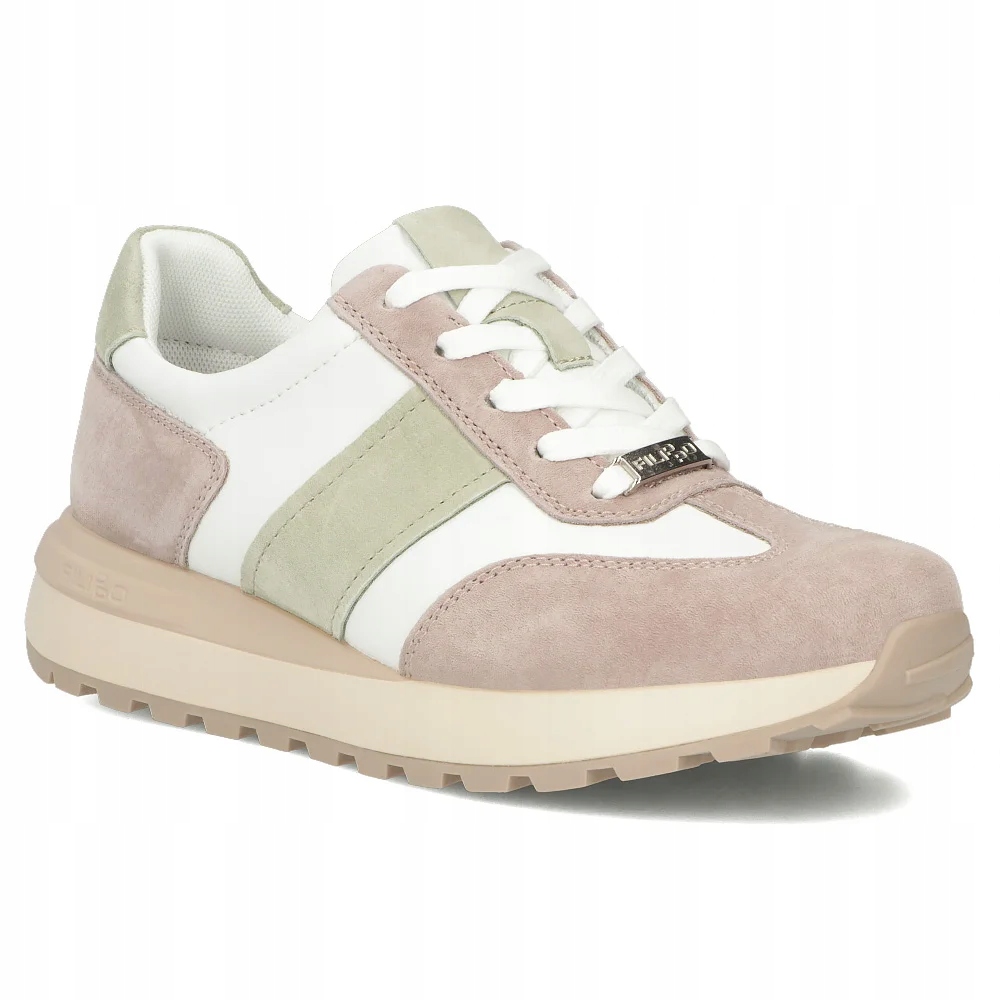 Skórzane sneakersy damskie buty sportowe Filippo biało-beżowe r.38
