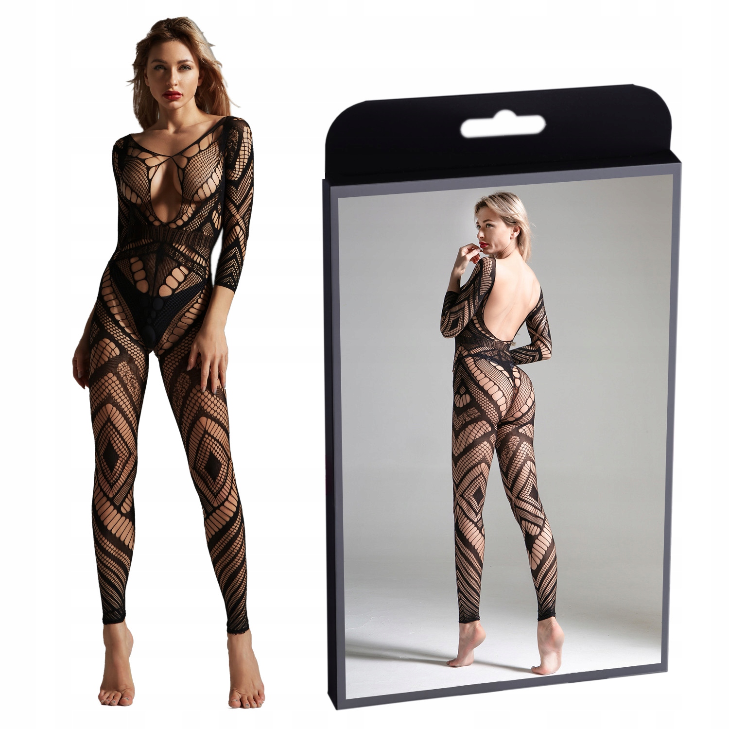 

Bielizna Bodystocking z Dziurką Body z Pończochami