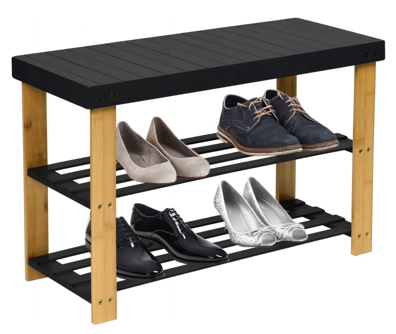 Bambusová Lavička Stojan Na Obuv Boty Skříňka