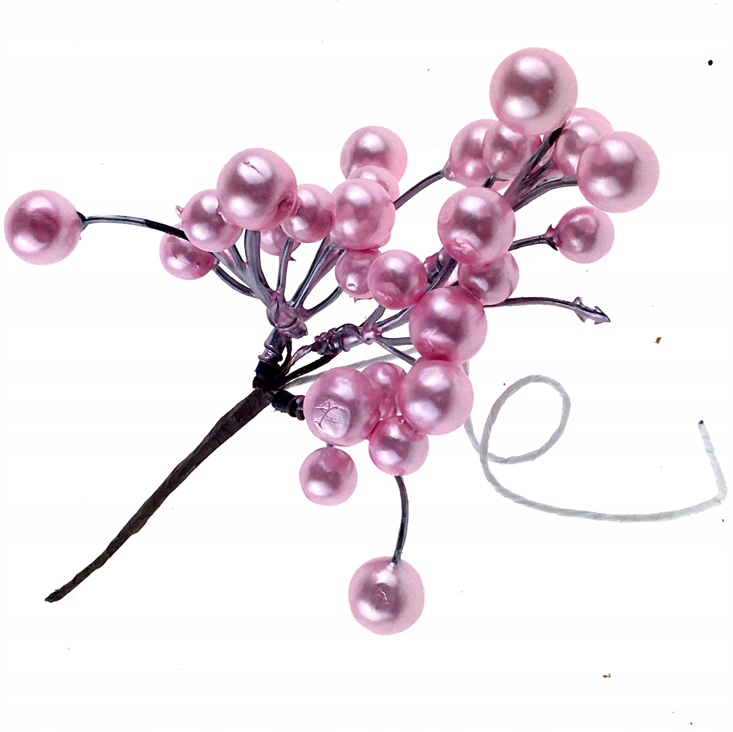 BOMBKI CHOINKOWE GAŁĄZKA KULKI RÓŻOWE PERŁOWE PIK DO STROIKA NA CHOINKĘ