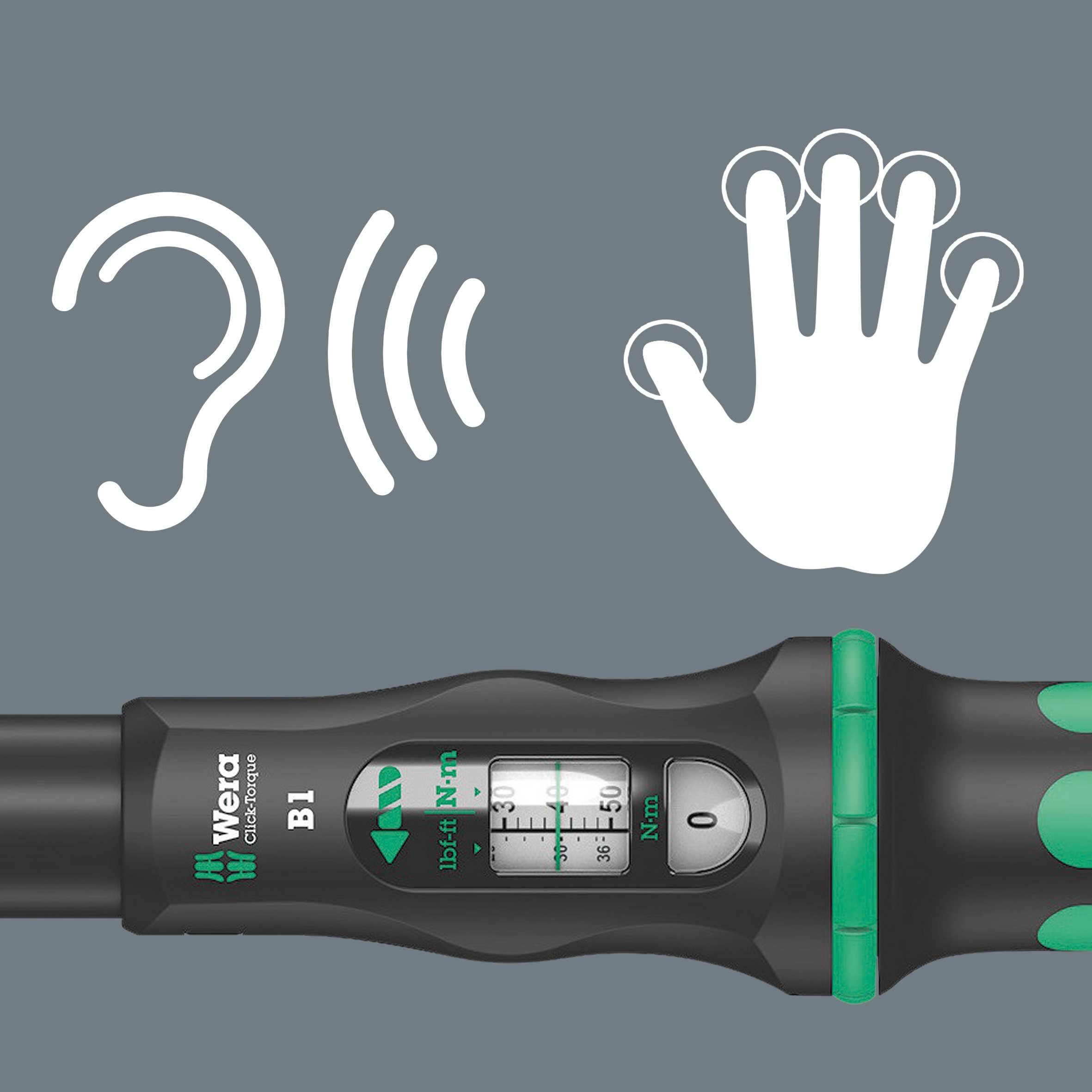 WERA Klucz Dynamometryczny 3/8" 10-50 Nm z Grzechotką Czarny Zielony — miniatura 3
