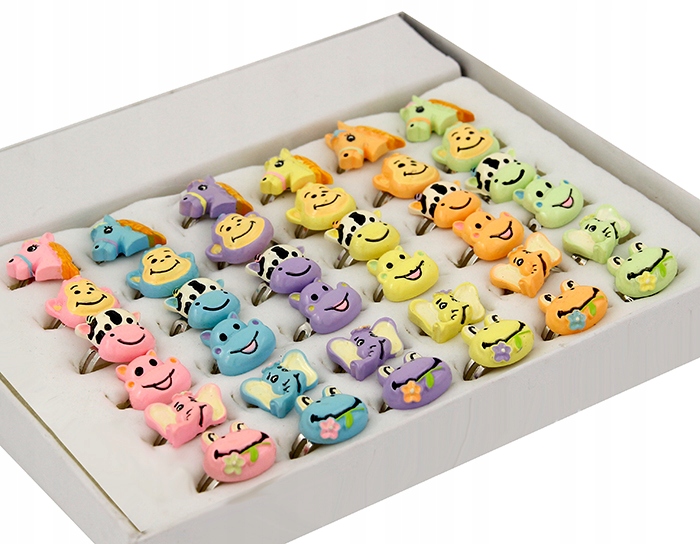 PIERŚCIONKI 36 SZTUK ZWIERZĄTKA SAWANNA