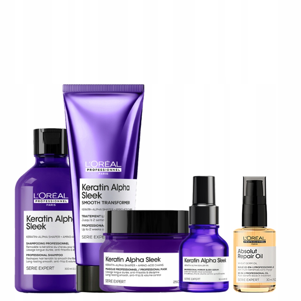 Loreal Keratin Alpha Sleek šampon kúra maska sérum 50 olej