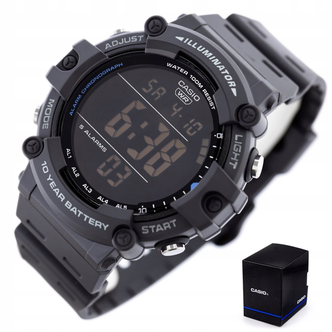Pánské Sportovní Hodinky Casio Stopky Časovač Iluminátor AE-1500WH-8B Box