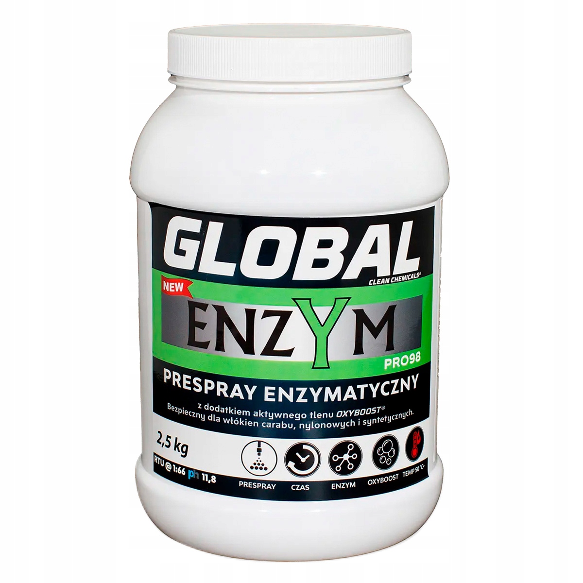 Global Enzym PRO98 2.5kg prespray enzymatyczny do tapicerki dywanow Ga