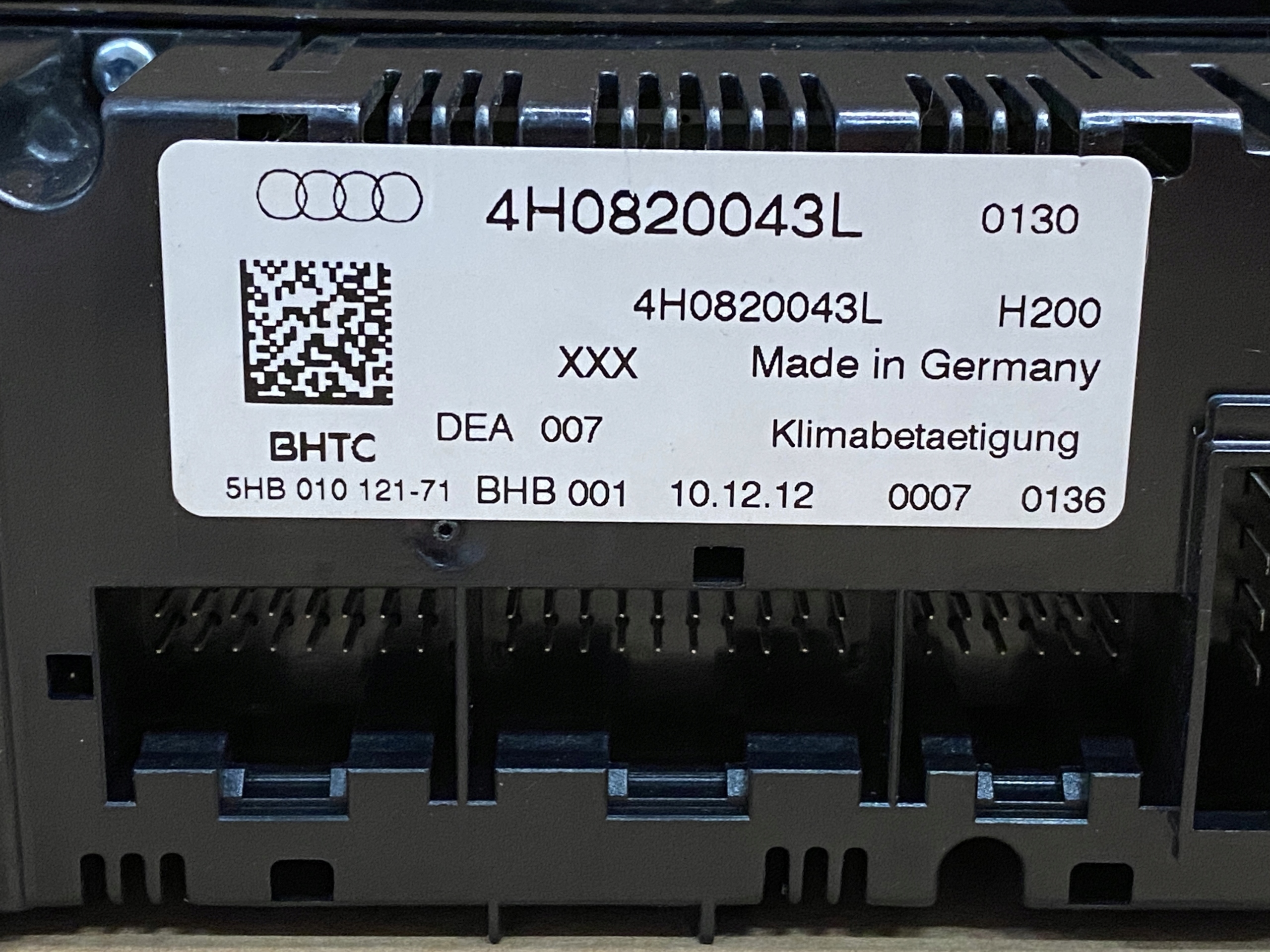 AUDI A8 4H D4 PANEL klimaanlage 4H0820043L
