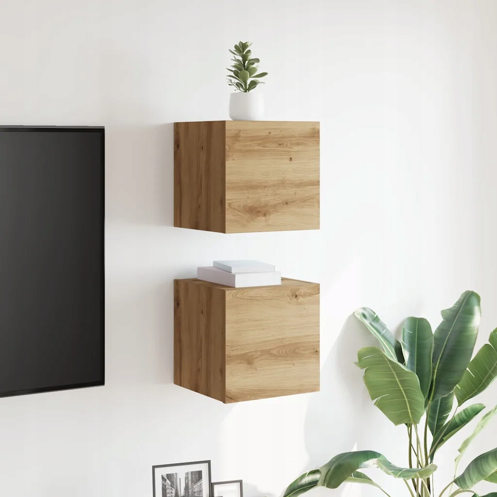 vidaXL Nástěnné Tv skříňky 2 ks dub artisan 30,5 x 30 x 30 cm