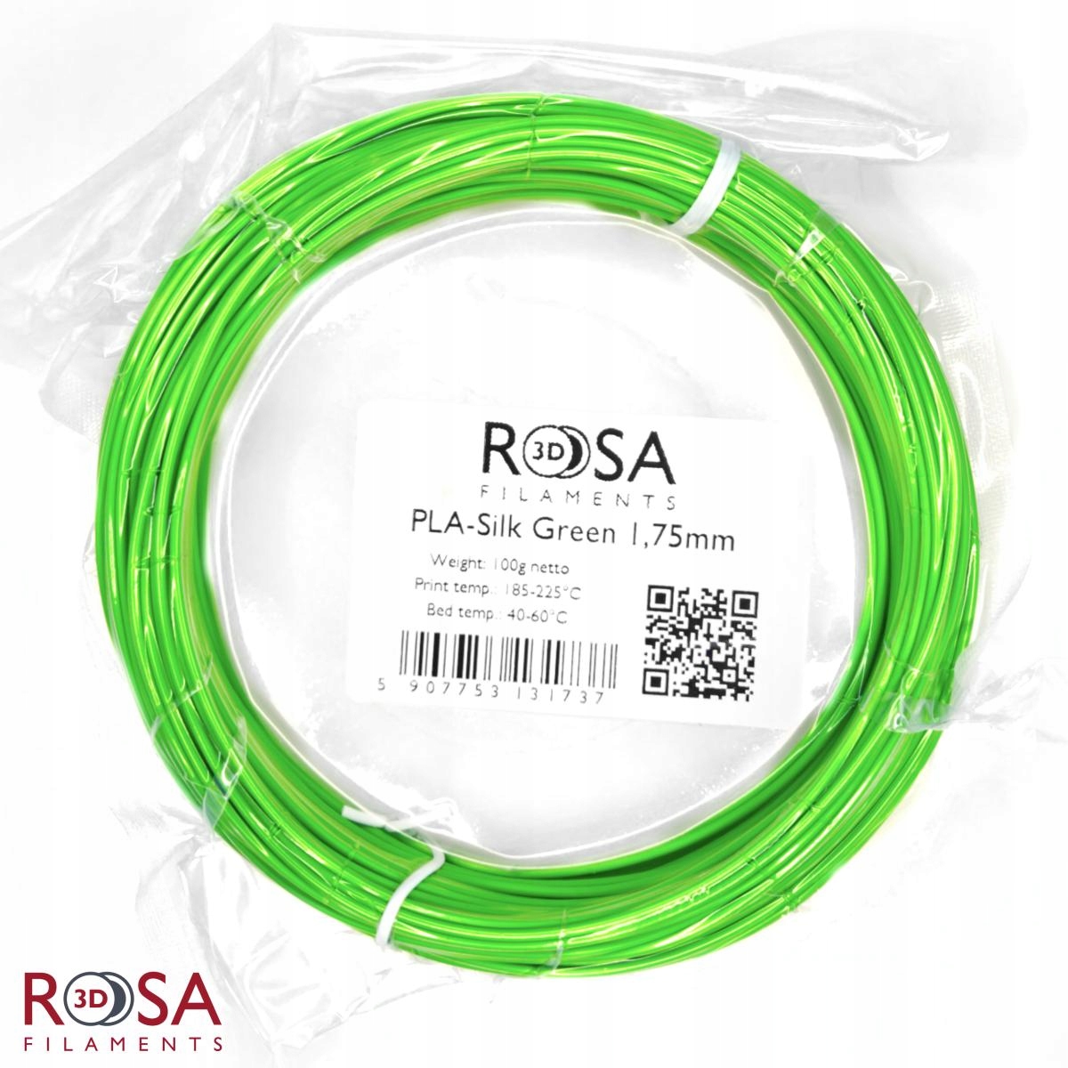 

Filament ROSA3D Pla Silk 1,75mm 100g Zielony Green