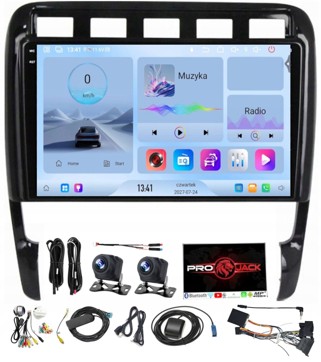Navigační Rádio Carplay Android Porsche Cayenne 2002-2012 64 Gb Sim