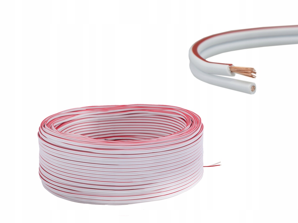 

Przewód Kabel Linka na Metry 2x0,35mm2 Biały Led
