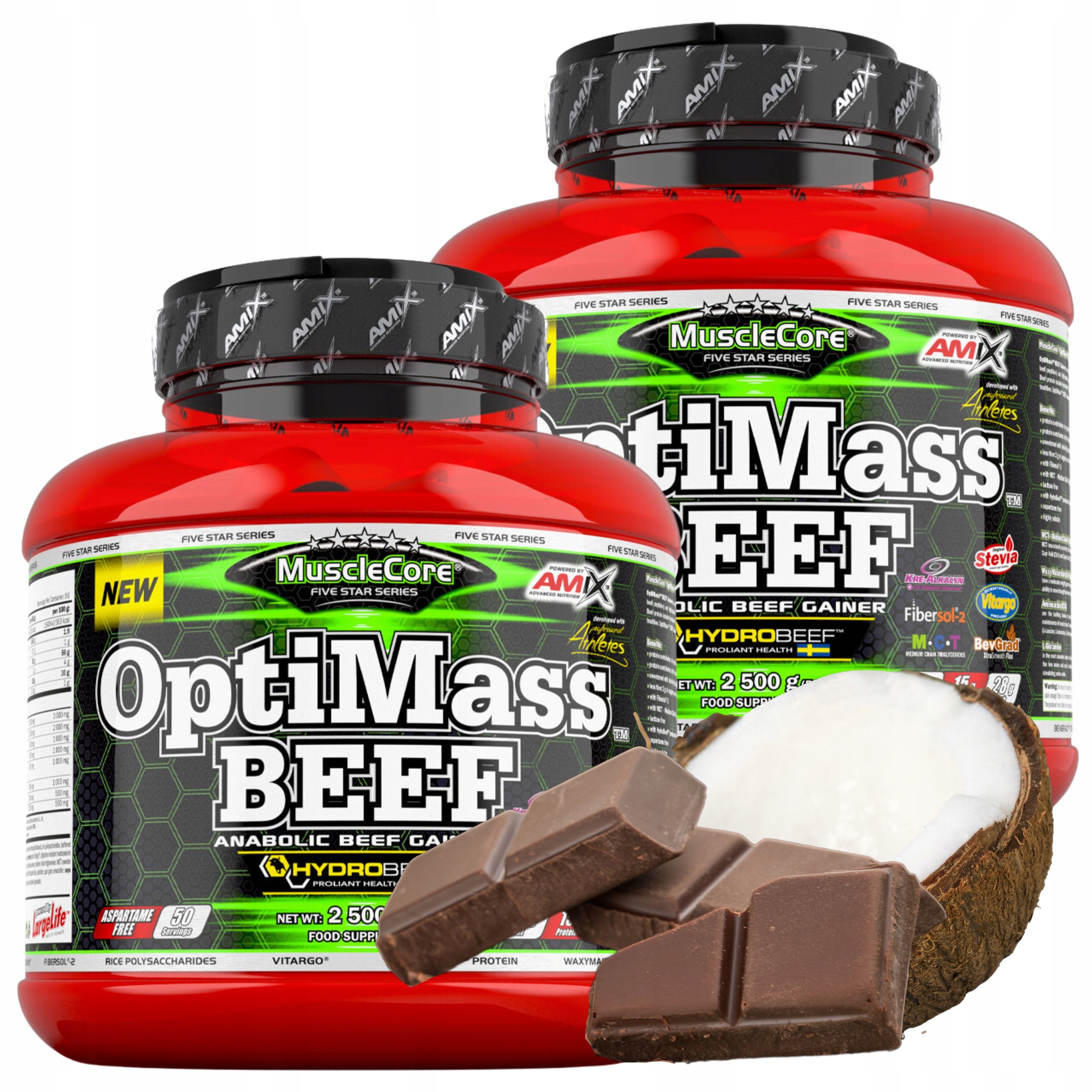 Beef Protein Anabolic Mass Gainer Aminokyseliny Bcaa Vláknina L Glutamin 5 kg