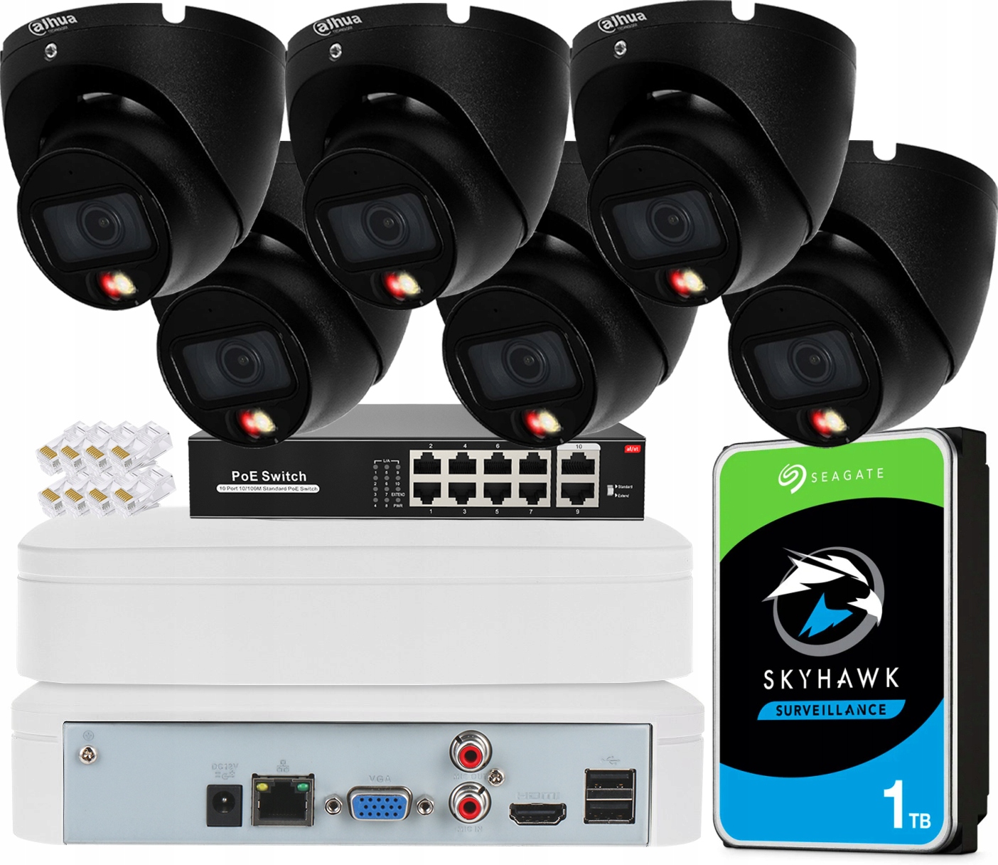 Súprava na monitorovanie IPC-HDW1639T-A-IL-0280B Black 6Mpx Dual Light Externá