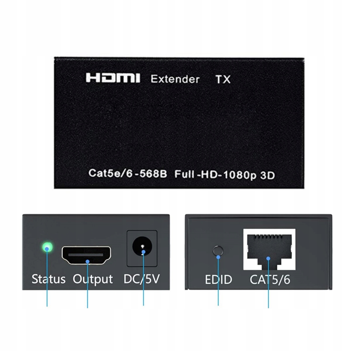 EXTENDER KONWERTER HDMI na LAN PO SKRĘTCE RJ45 60M EAN (GTIN) 6975848990360