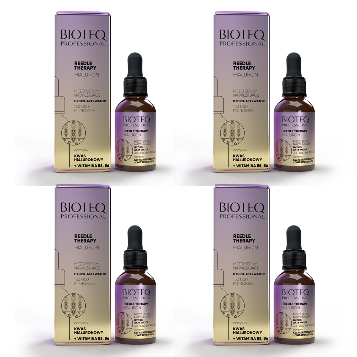 Bioteq Reedle Therapy Set 4 x Hyaluron 30 ml sada 4 kusů mezo séra