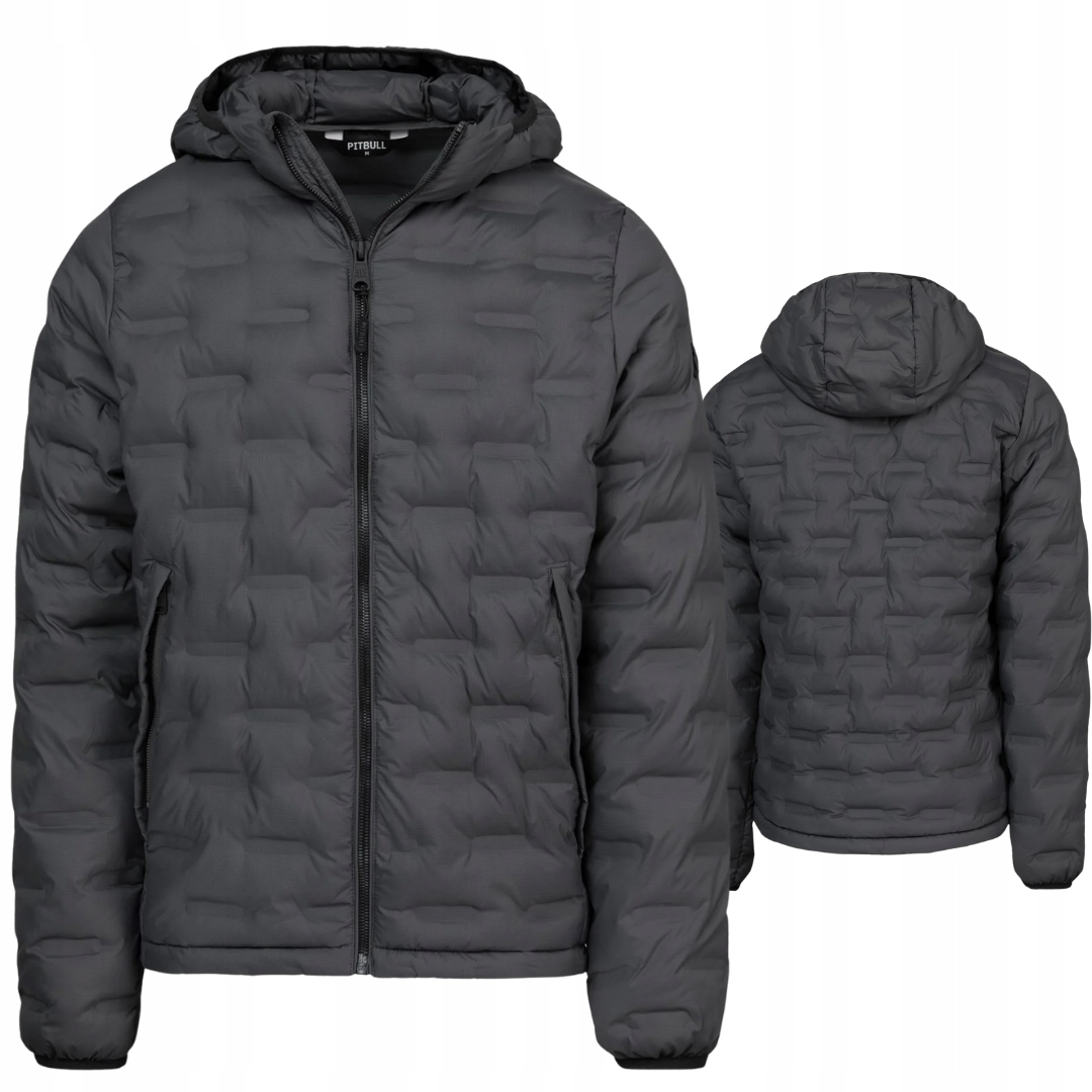 Pitbull West Coast Pánská Zimní Bunda S Kapucí Camino Grafitová 3XL