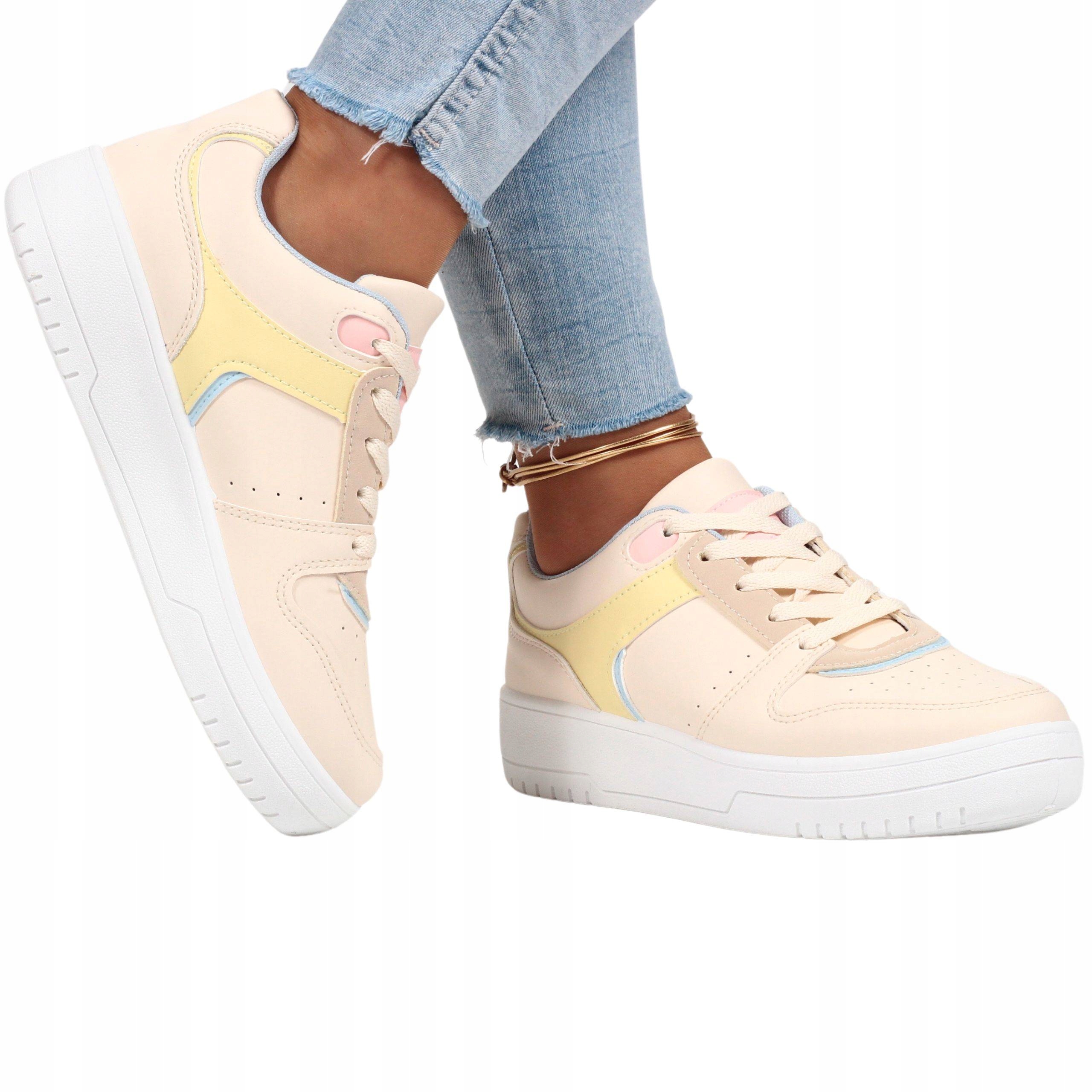 

Buty Damskie Sportowe Sneakersy Wiązane Gruby Spód
