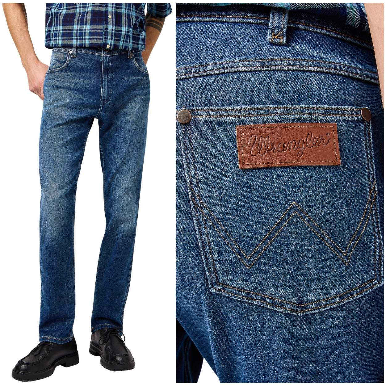 Wrangler Greensboro Denim Dusk Epic Soft jednoduché džínové kalhoty W38 L32
