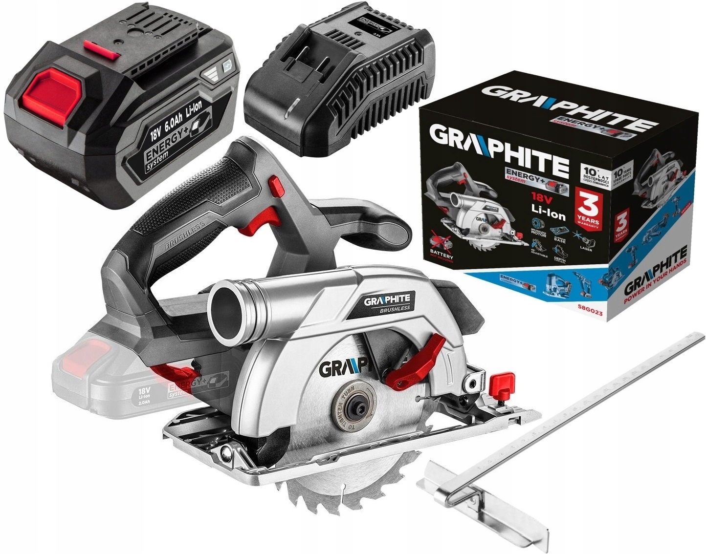 GRAPHITE PILARKA tarczowa 18V BEZSZCZOTKOWA +6Ah