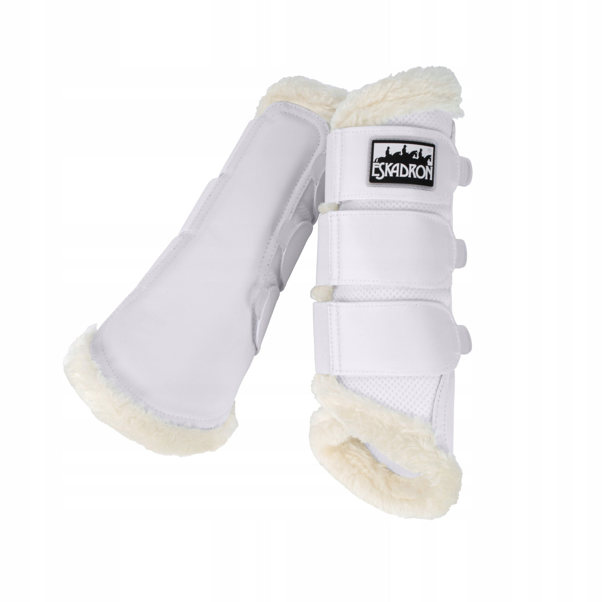 Jezdecké chrániče s kožešinou Eskadron Soft Mesh Fauxfur XL bílé