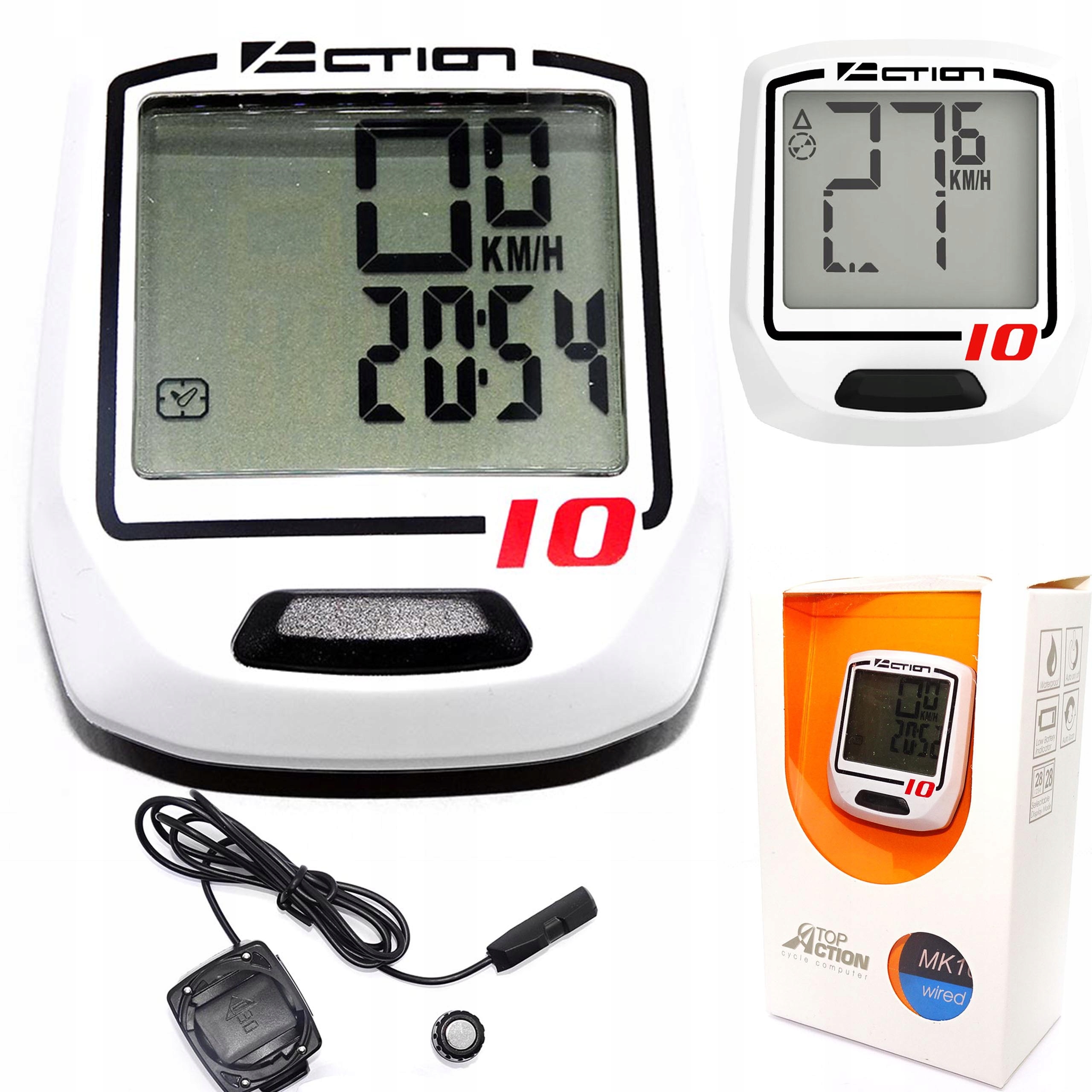 Top Action MK10 Licznik Rowerowy 10 Funkcji Przewodowy System Duże Cyfry