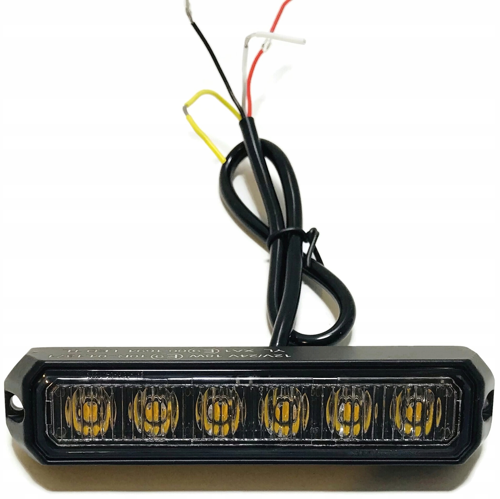 LAMPA OSTRZEGAWCZA 6 LED STROBOSKOP AUTOLAWETA TIR Kolor pomarańczowy