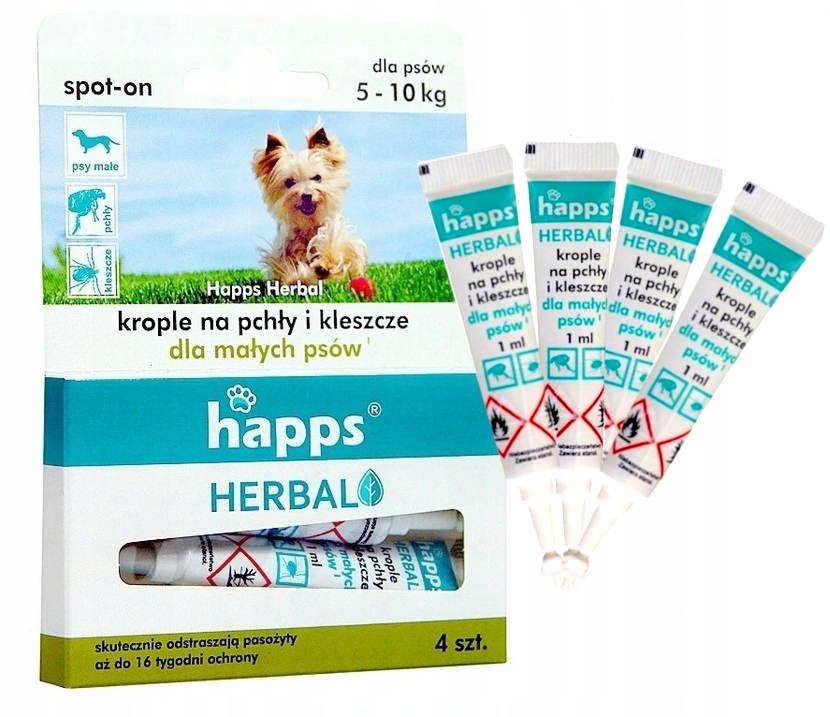 

Happs Krople Na Pchły i Kleszcze Małe Psy do 10kg