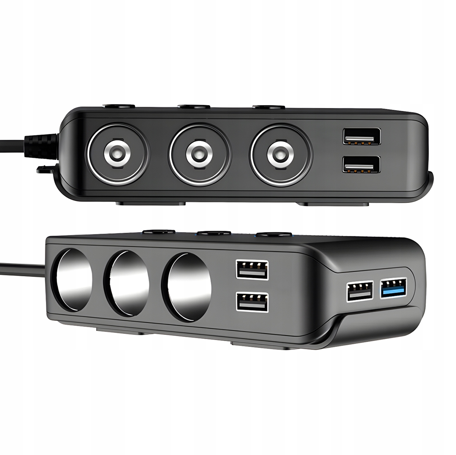 MOCNY ROZDZIELACZ GNIAZDA ZAPALNICZKI SAMOCHODOWEJ 12-24V 4xUSB QC PD 120W Producent Renew Force