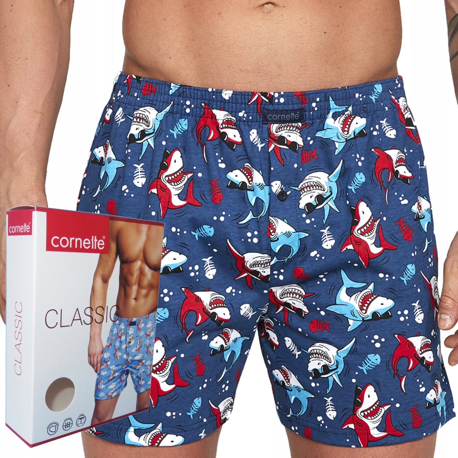 

Cornette bokserki Classic luźne 001/106 rekiny