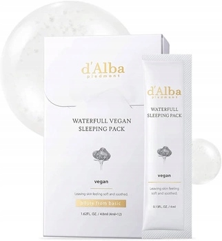 d'Alba Waterfull Vegan Sleeping Pack Maska na Noc z Białą Truflą 48ml 12szt