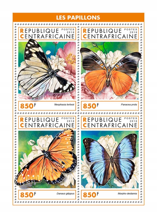 MOTYLE / owady Cent. Afryka arkusik #CA18906a