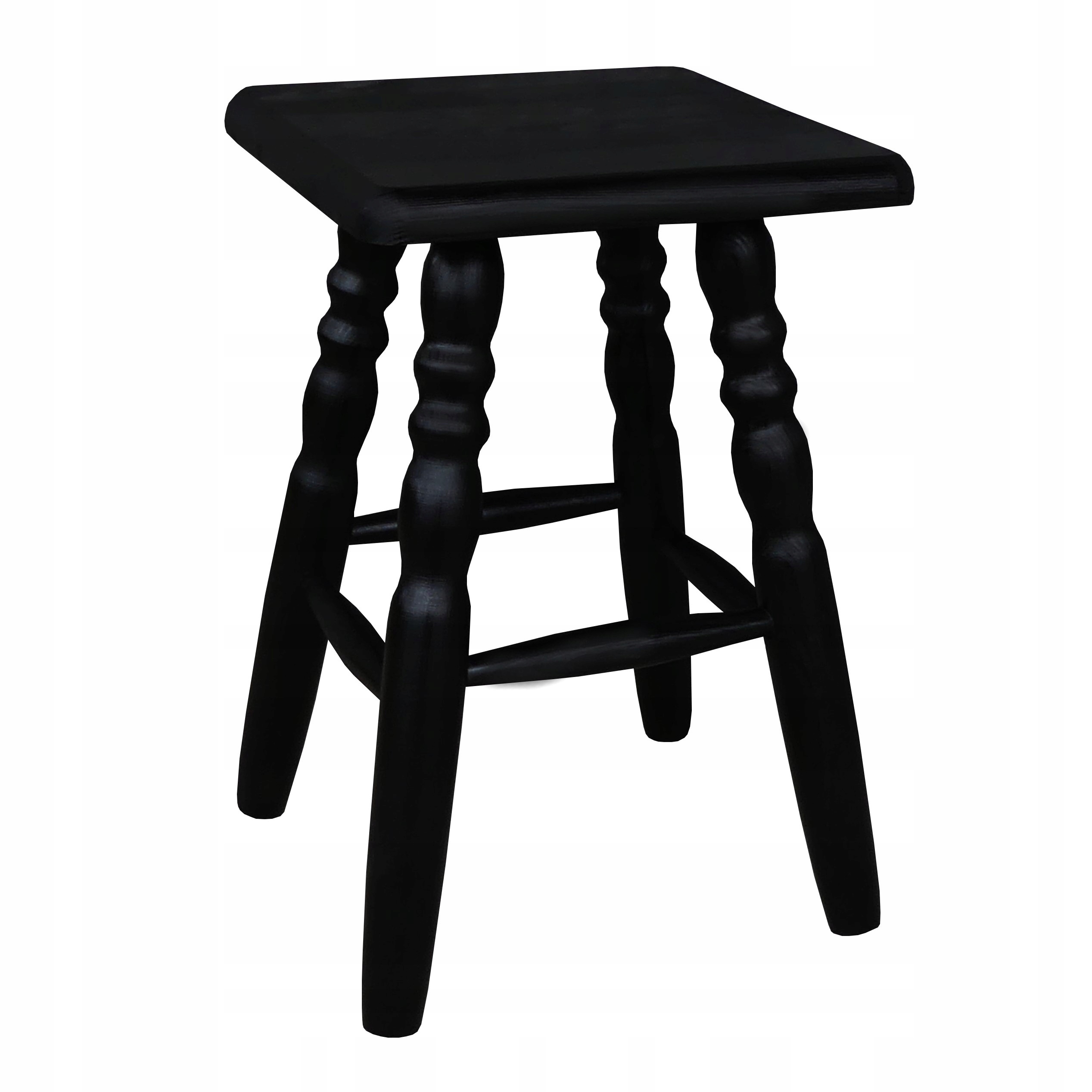 TABORET KUCHENNY STOŁEK TOCZONY KWADRAT czarny