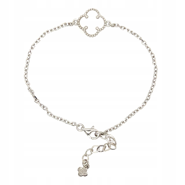 Stříbrný náramek s jetelem z perleťové hmoty