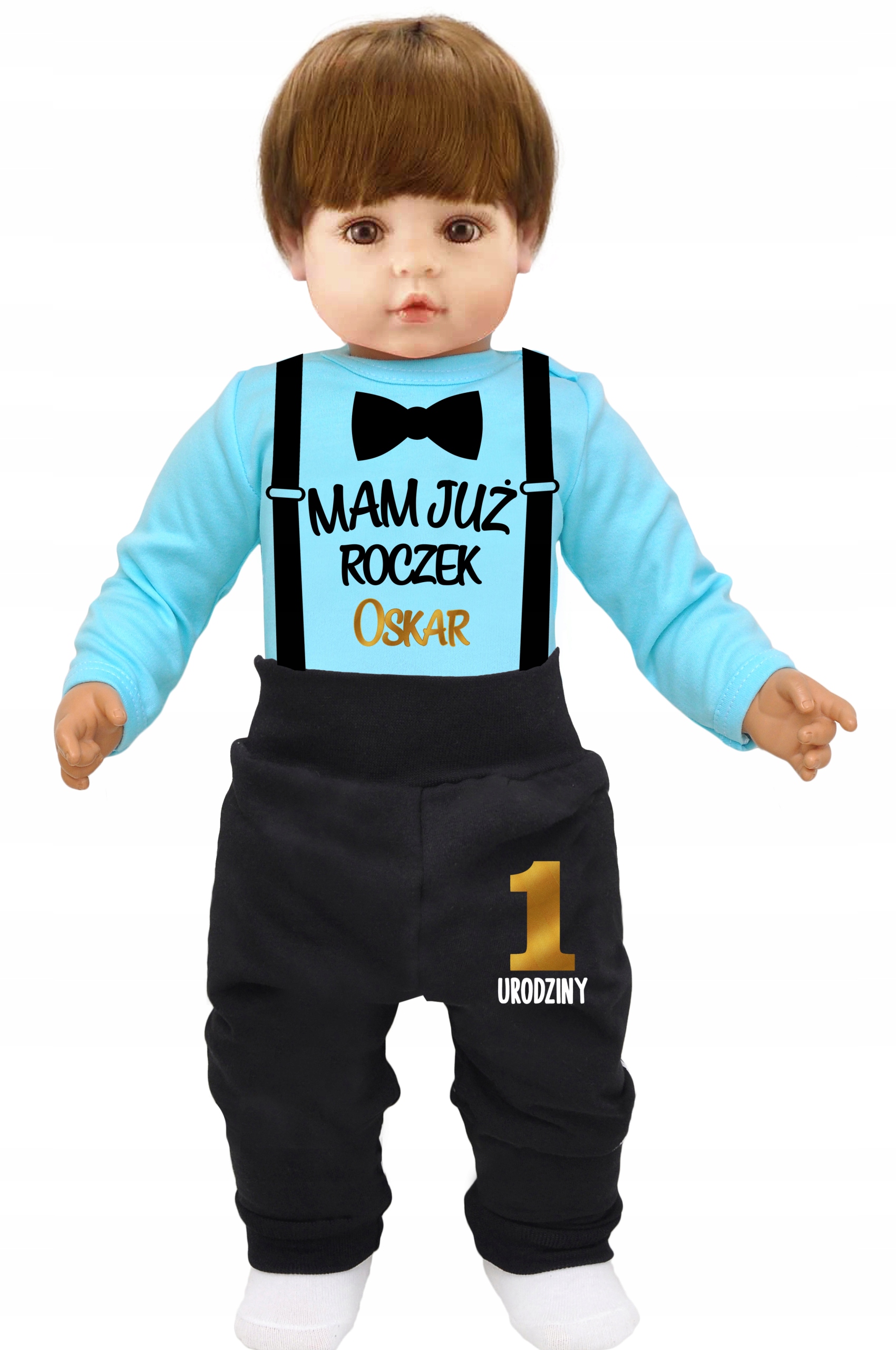 Komplet pierwsze urodziny roczek szelki ROK r. 86 Marka Be Lucky