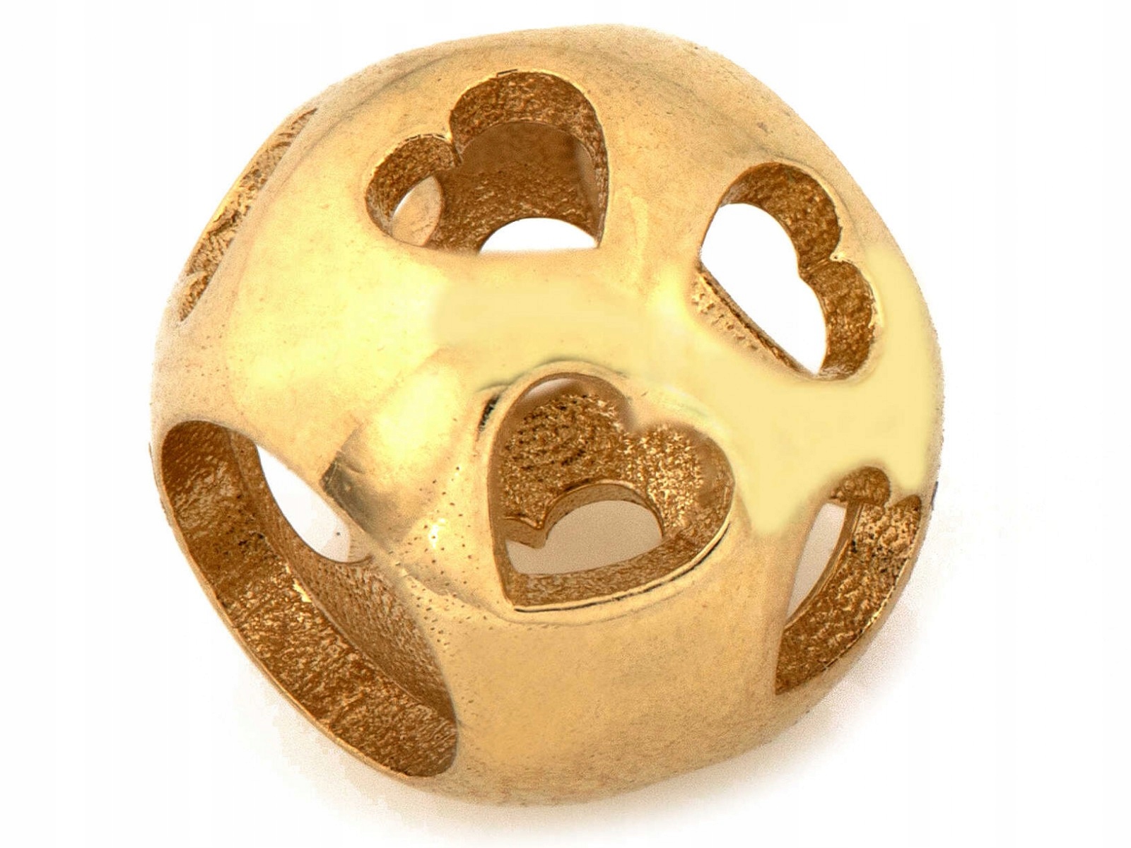 Beads zlatá 585 14k ažurová kulička srdce 1.44g na náramek jemná