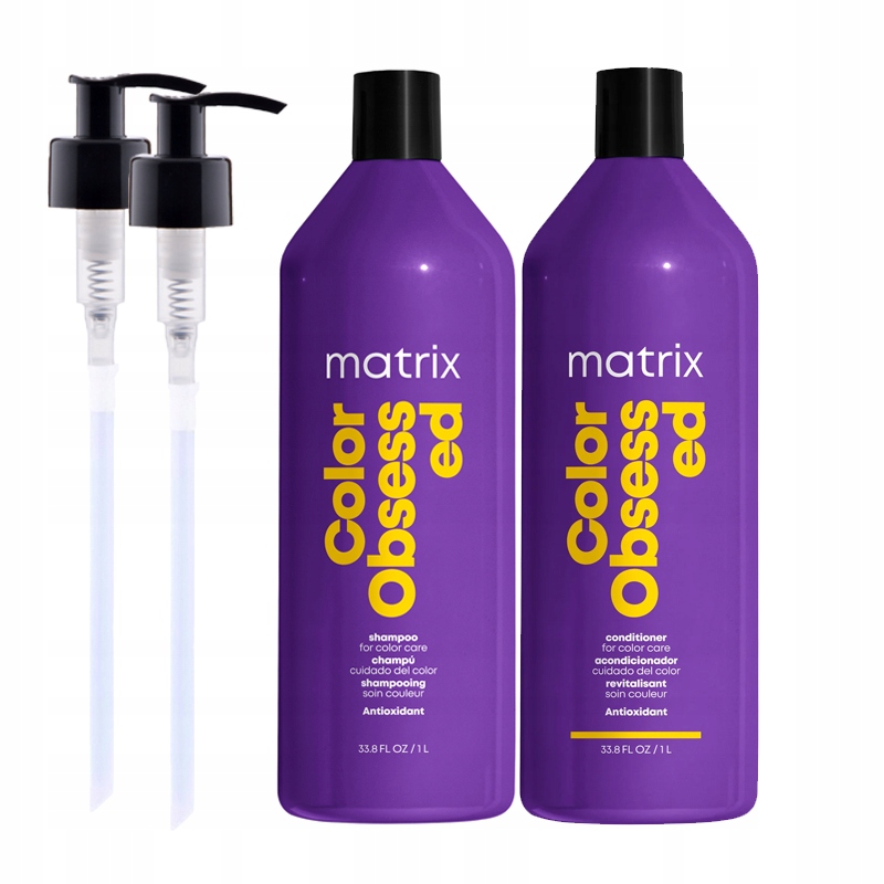 Color Obsessed zestaw: szampon 1000 ml + odżywka 1000 ml + pompka
