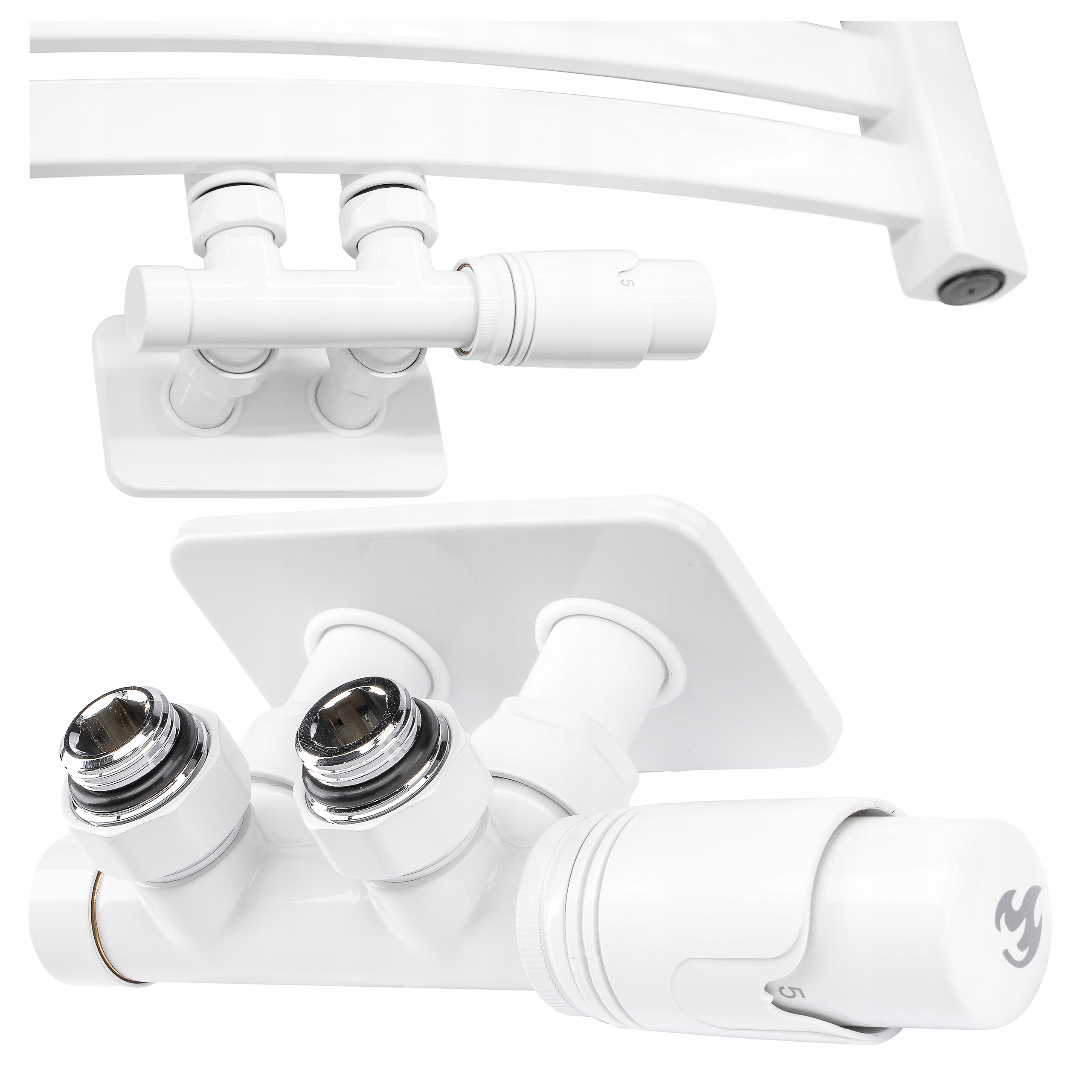 Termostatický Ventil Radiátoru Hlavice Bílá Kryt Obdélníková Sada