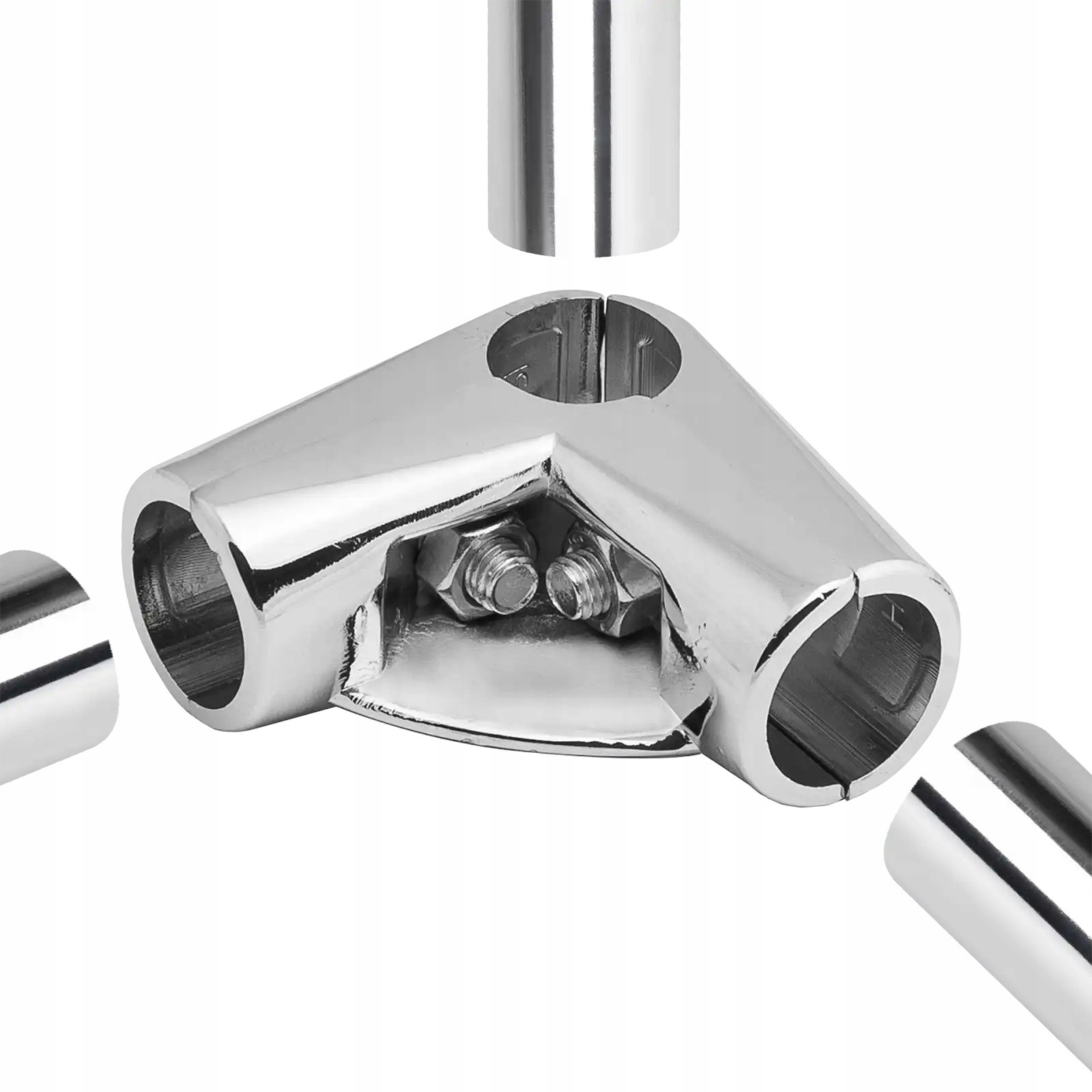 Złącze dwuramienne z półką do drążka Ø25 chrom TR580-0-CHR Kod producenta TR580-0-CHR