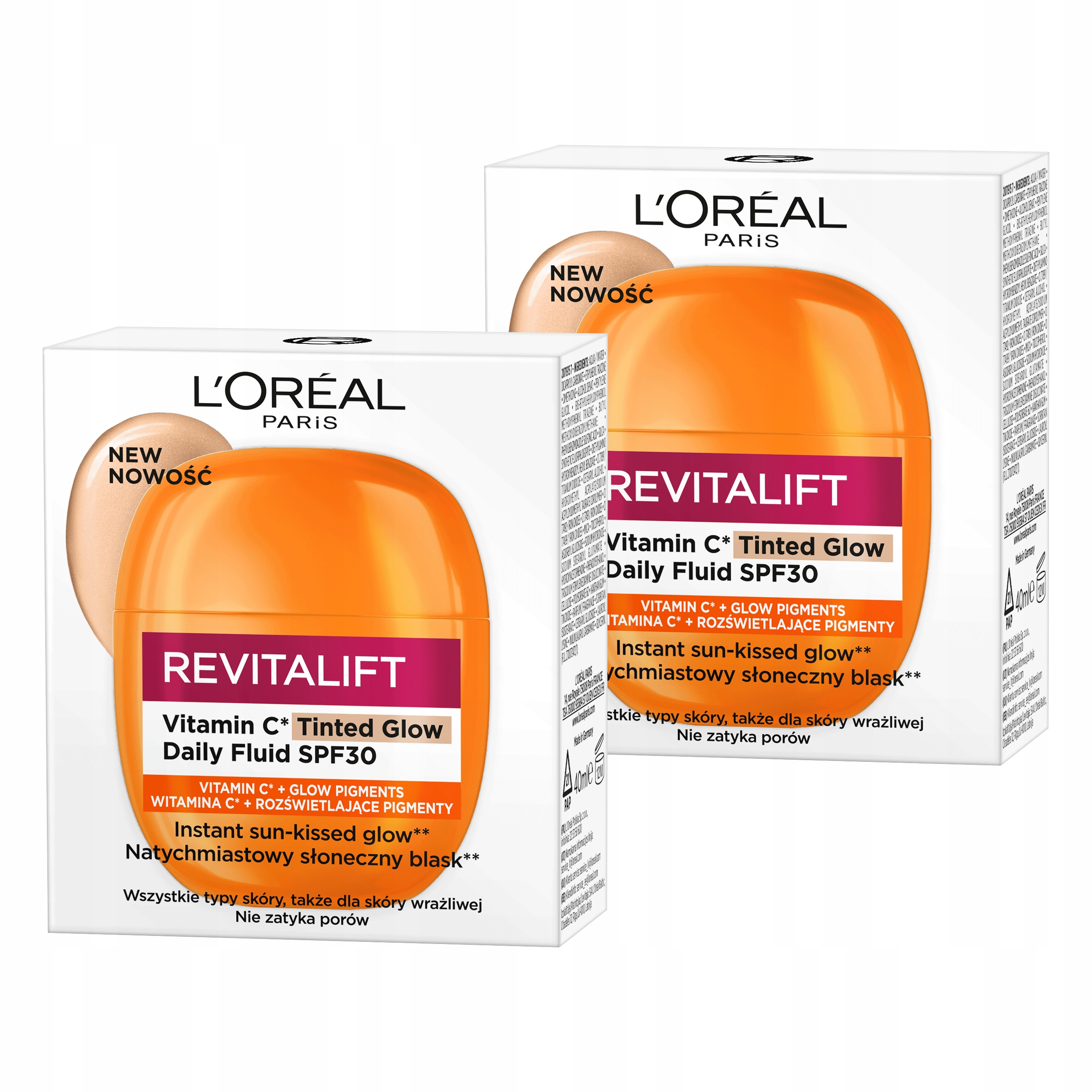 Zestaw 2x L'Oréal Revitalift Clinical Lekki Koloryzujący Krem SPF30
