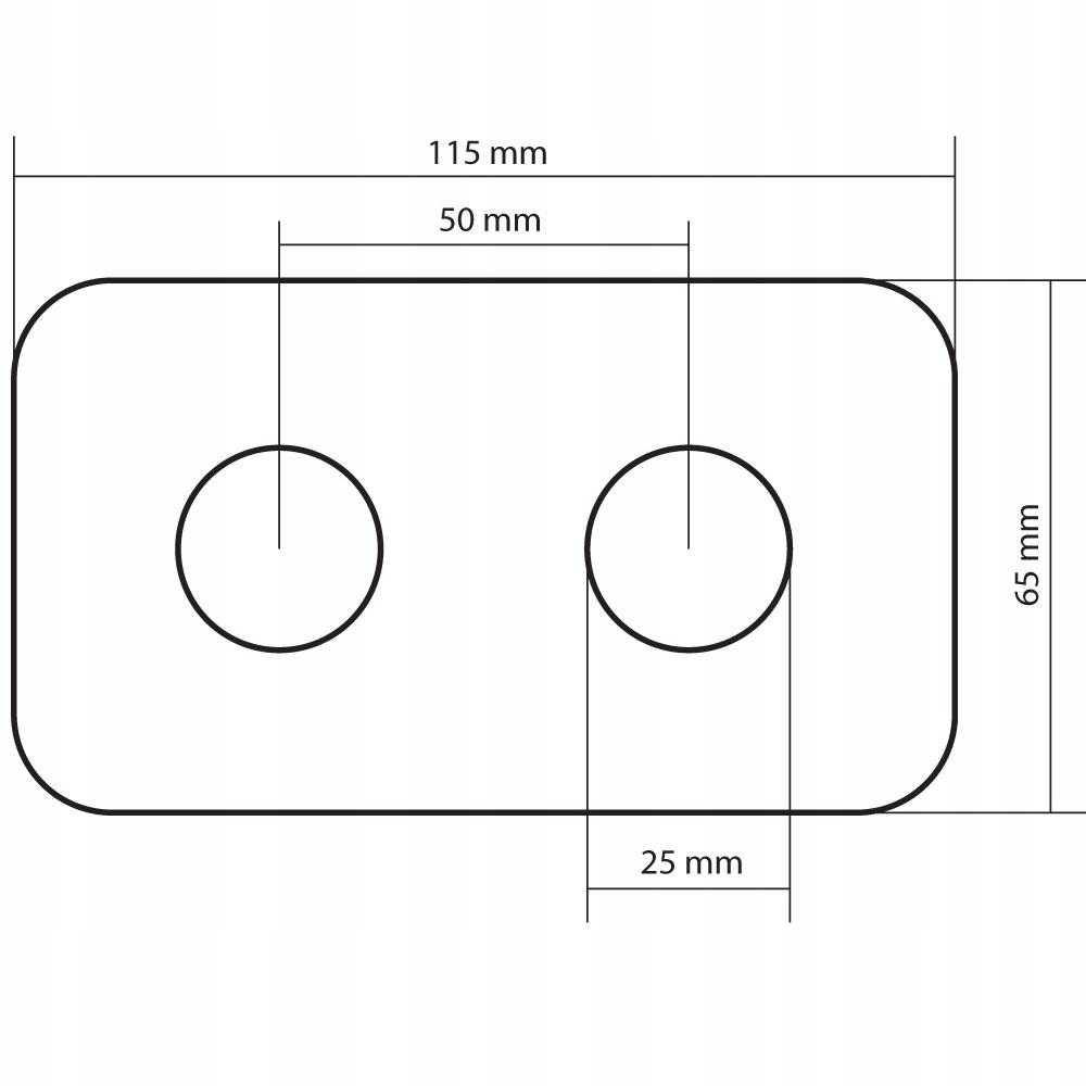 Rozeta maskująca podwójna prostokątna - czarny mat Typ inny