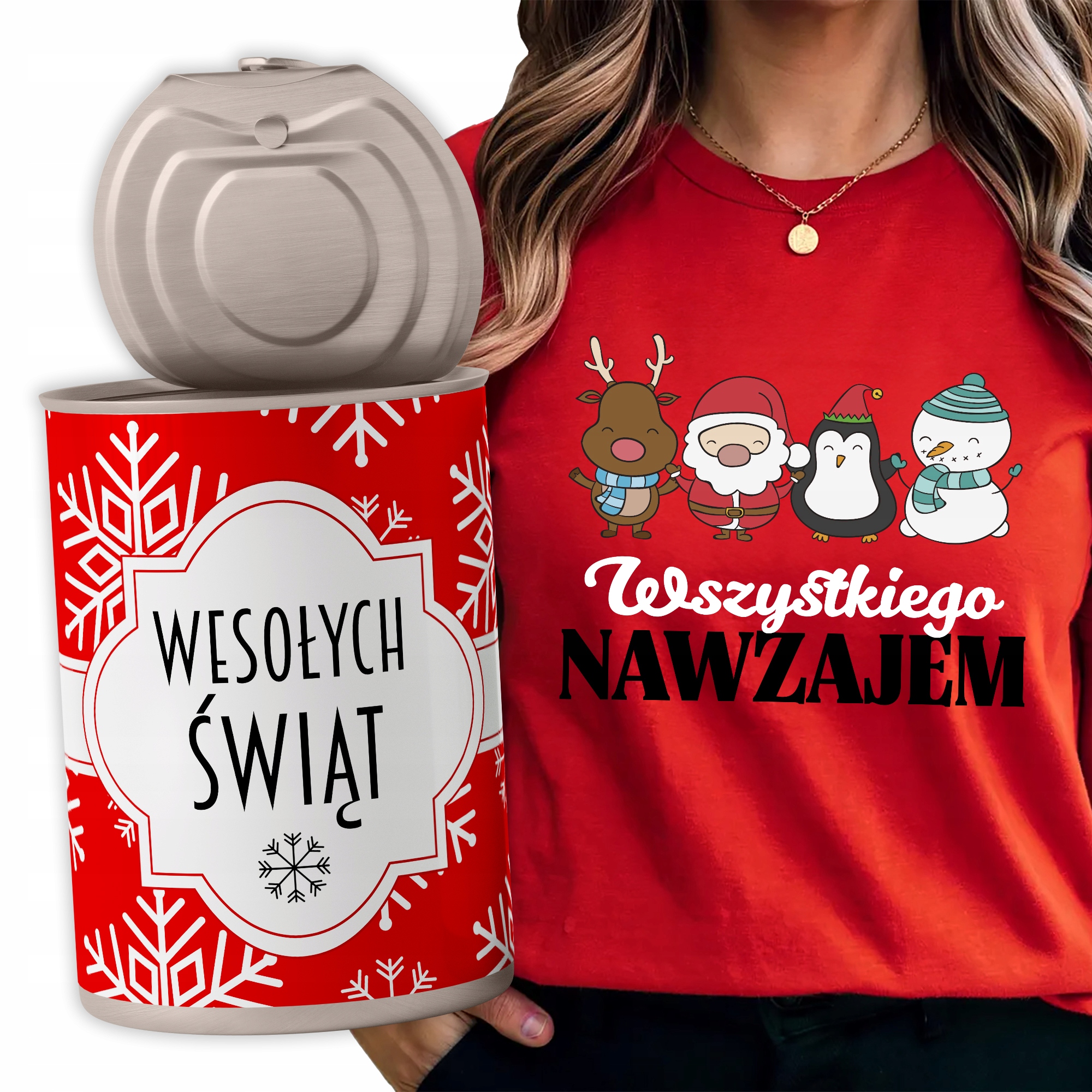 Tričko V plechovce Veselé Vánoce Červená Na Vánoce Všeho Navzájem L