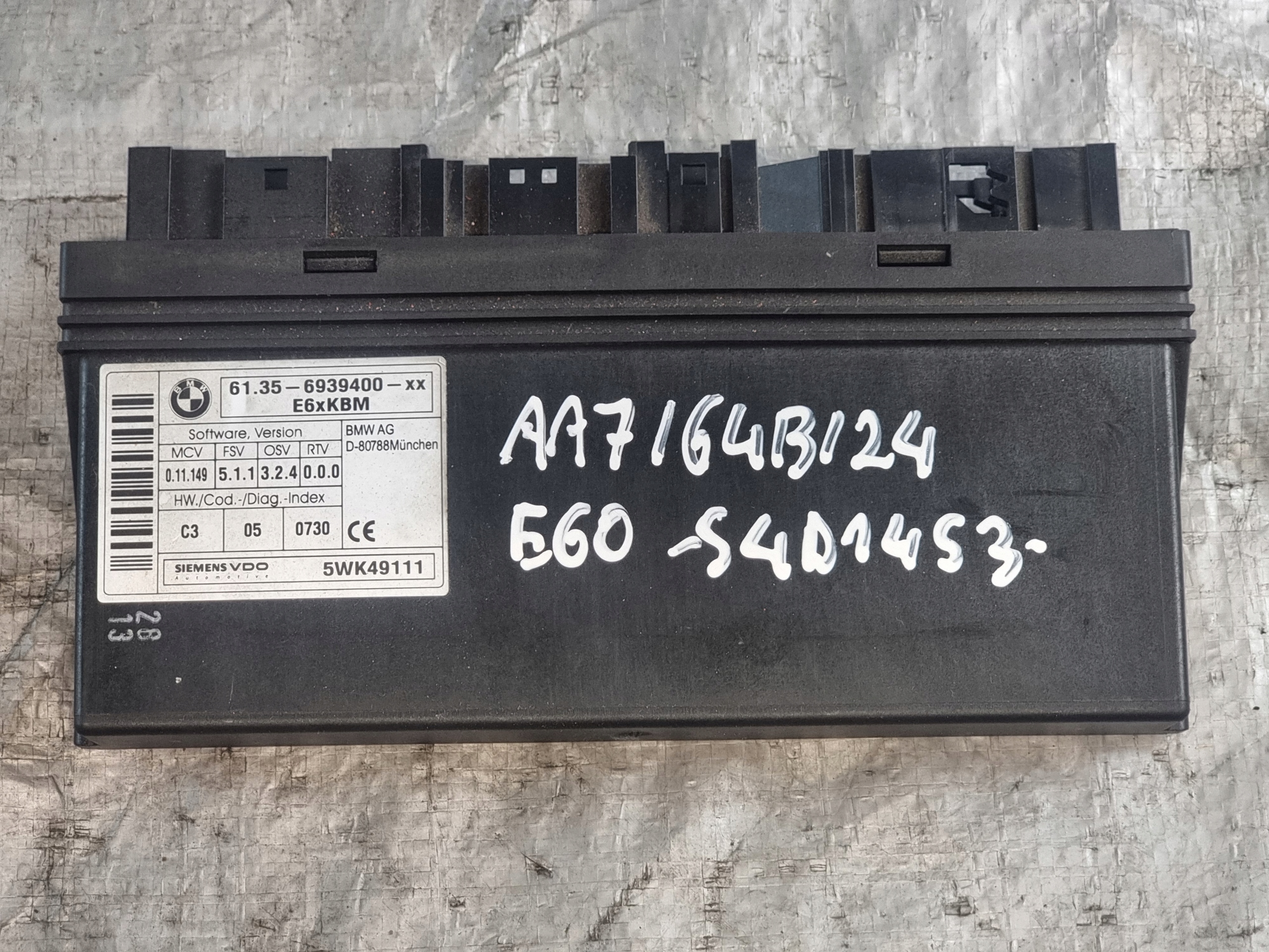 Unité commande confort OE 6939400 BMW SERII 5 E60 03r