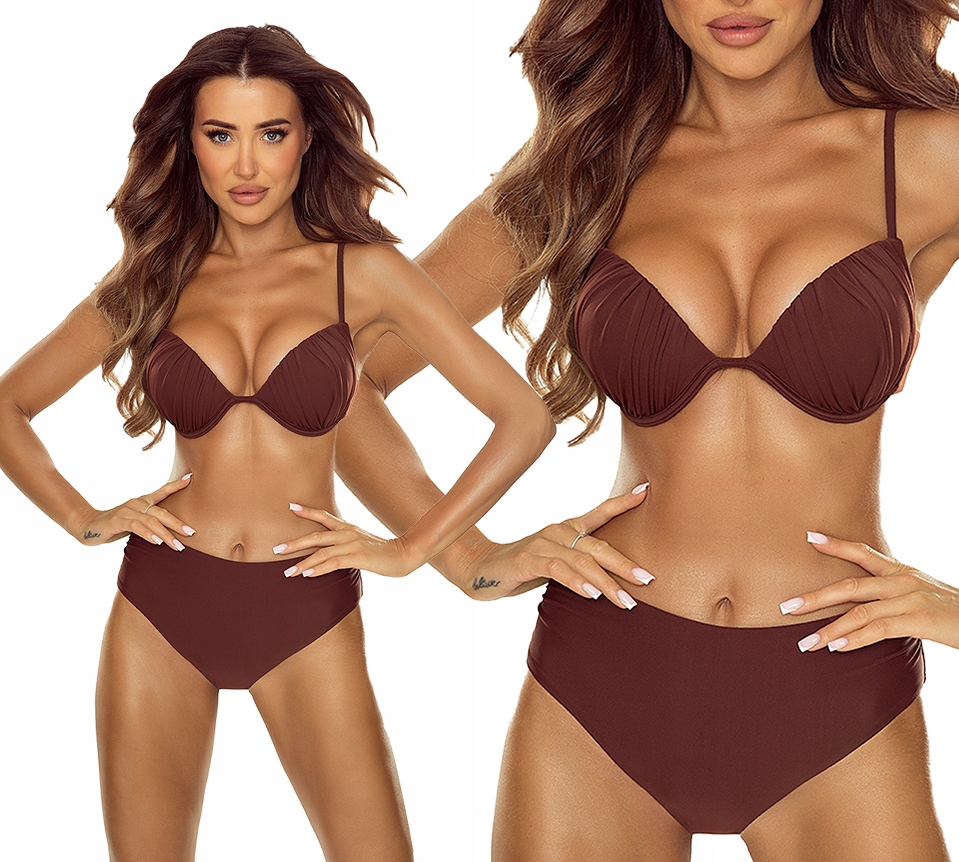 Plavky Gabbiano Pola bikiny vysoký pas nařasené 38D/M 75D