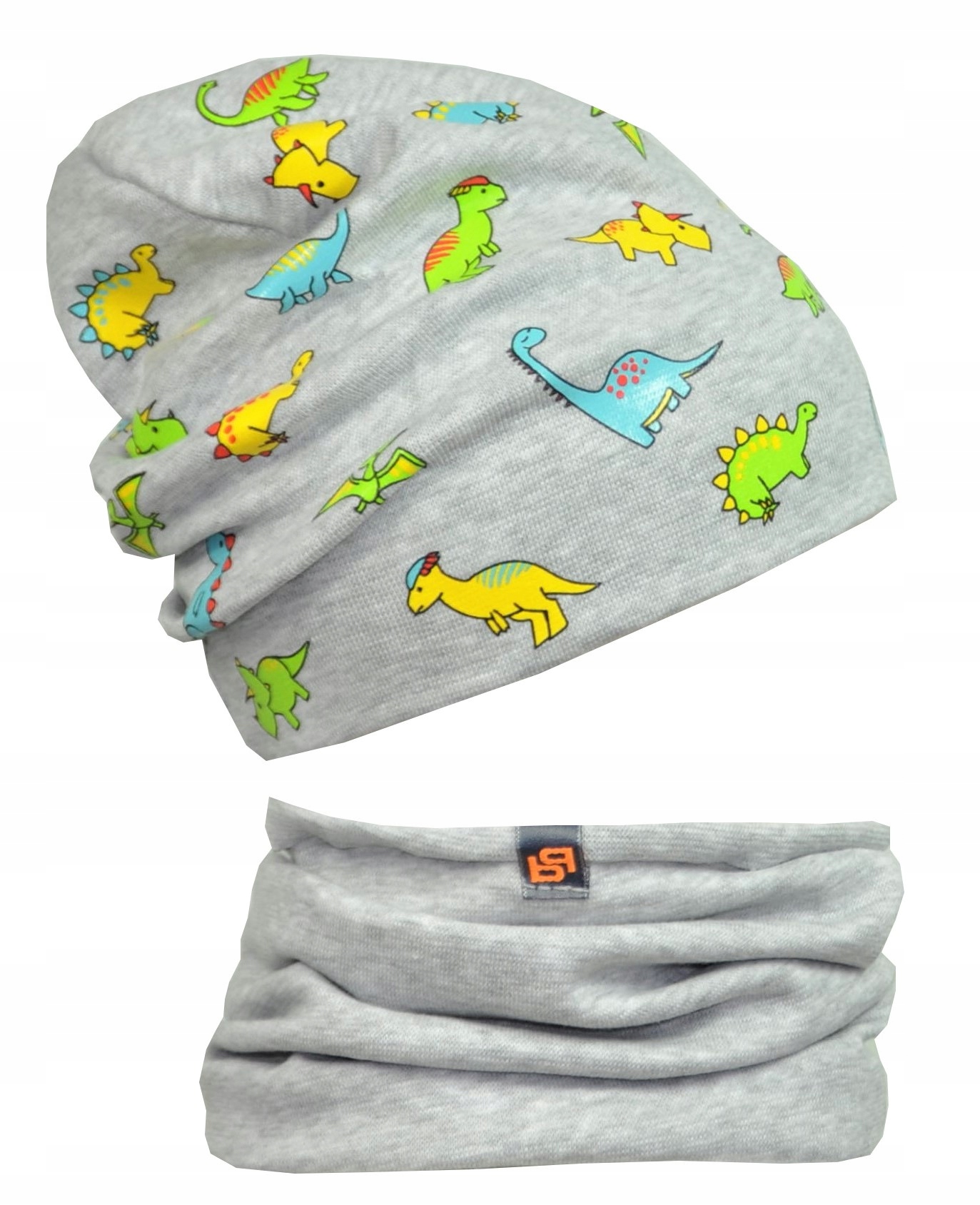 

Czapka i Komin wiosenny dla chłopca Dinozaury 2-5L