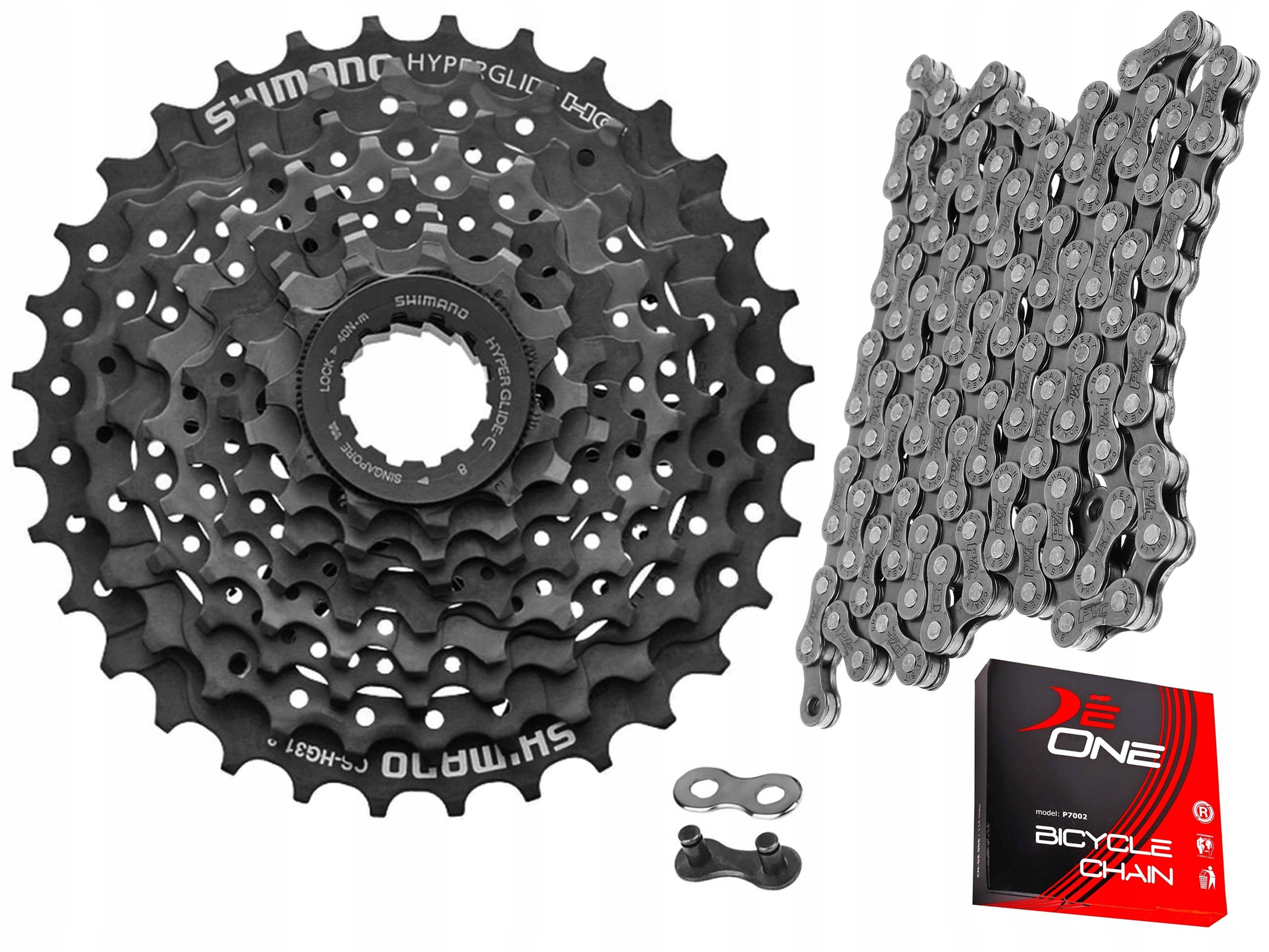 Komplet Shimano kazeta HG31/32T 8rz+řetěz DE006