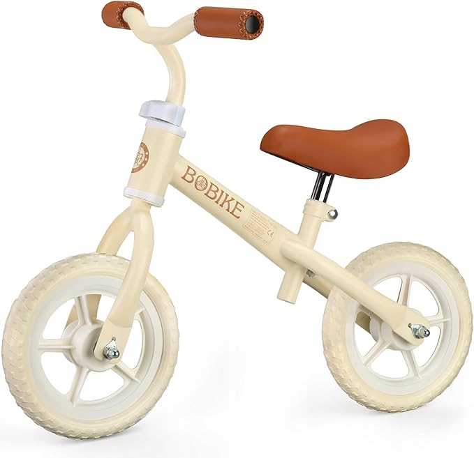 Beżowy Rowerek Biegowy Dla Dzieci 2-4 Lat Ultralekki Regulowane Siodełko