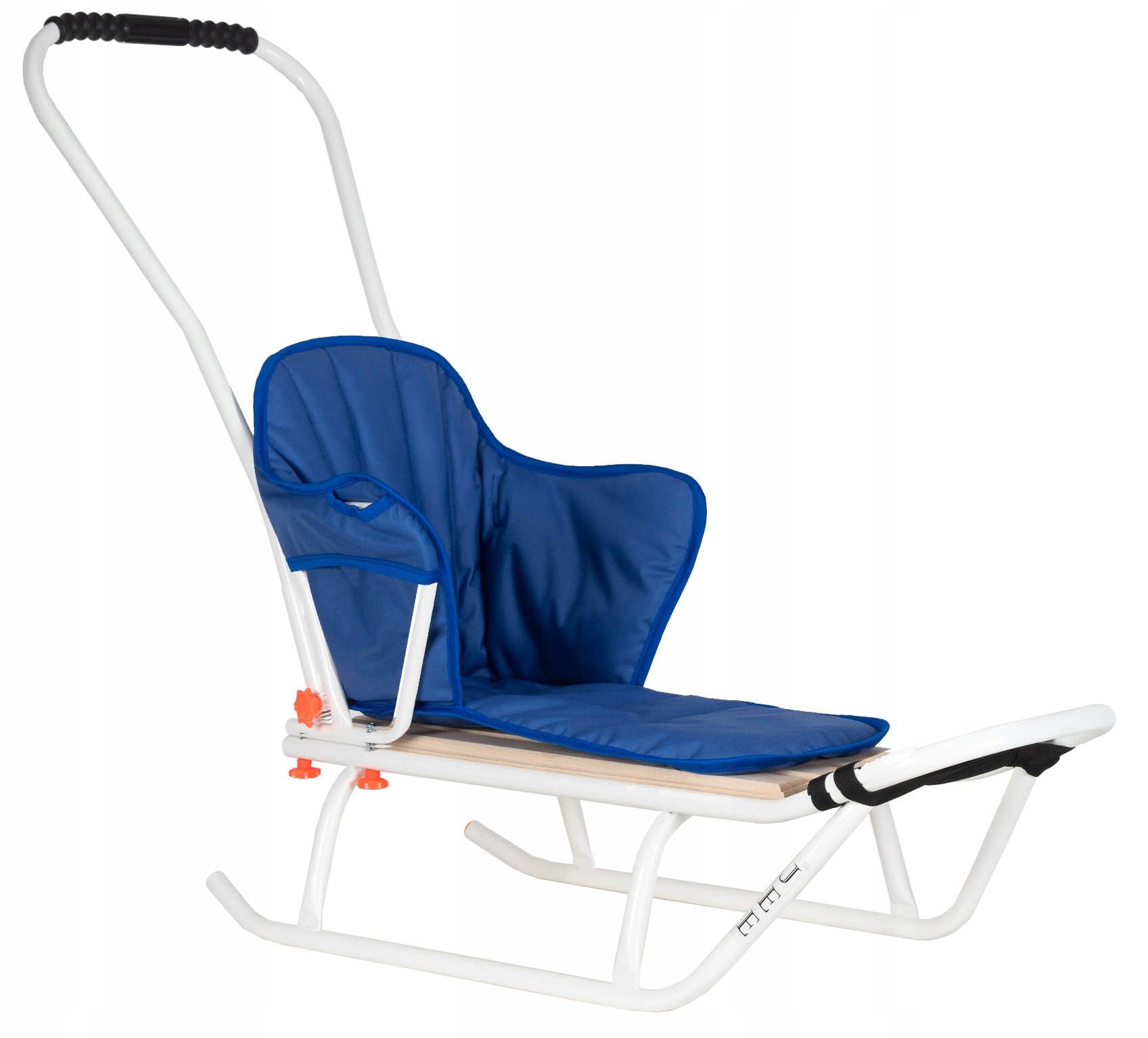 Polskie Sanki Metalowe Jee M Dla Dzieci Z Oparciem, Pchaczem I Materacykiem