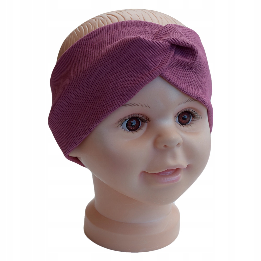 

Turban opaska (prążek) Wrzosowy Róż roz.48-58