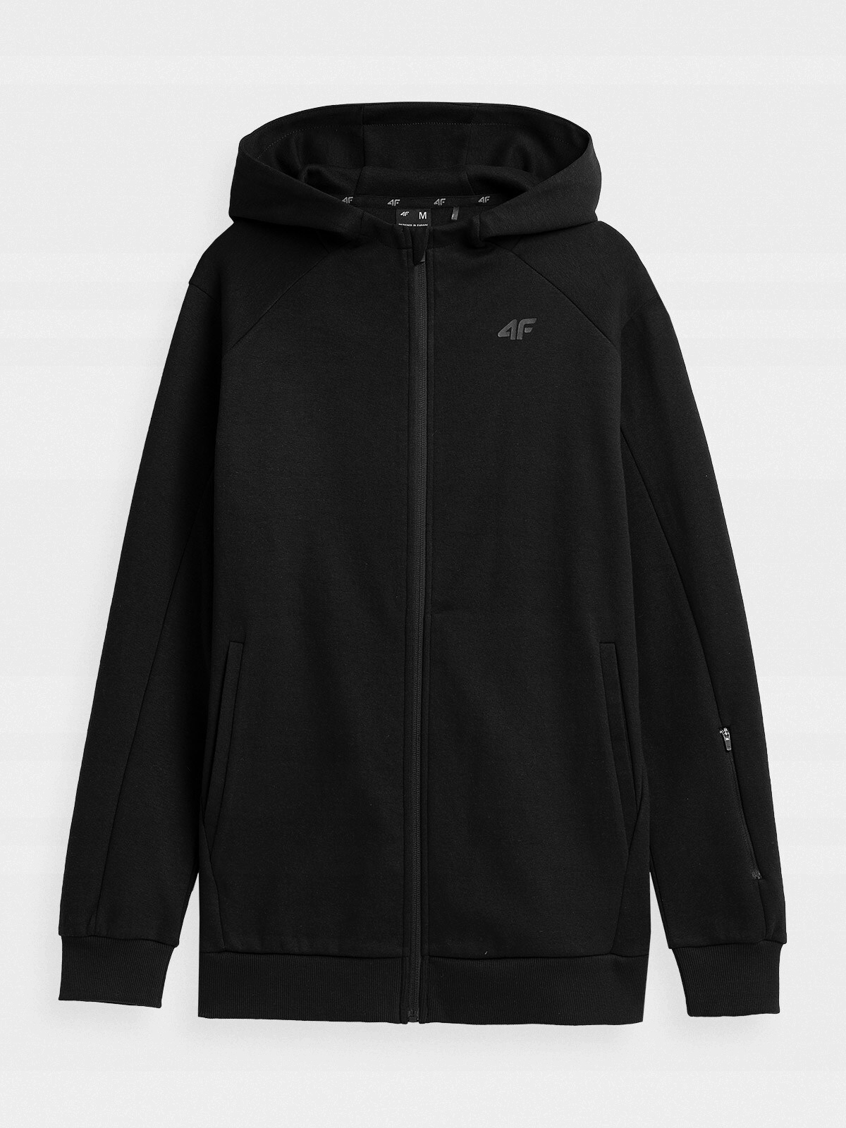 4F pánská mikina H4Z21-BLM019 rozepínací s kapucí černá velikost S